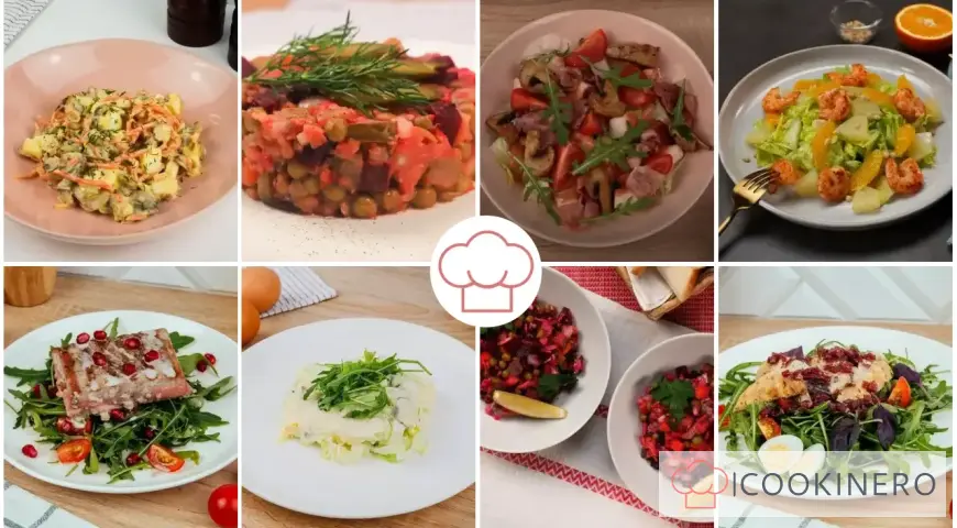 Salads with vegetable oil