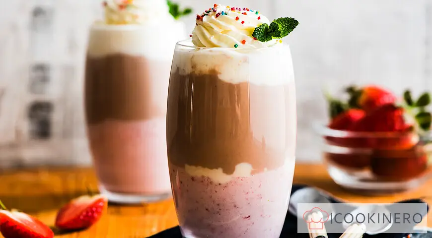 Dreifarbiger Milchshake