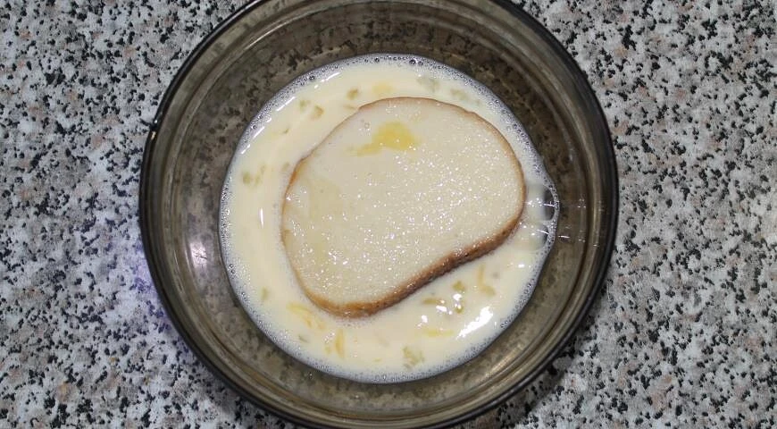 Baton fried with milk and egg