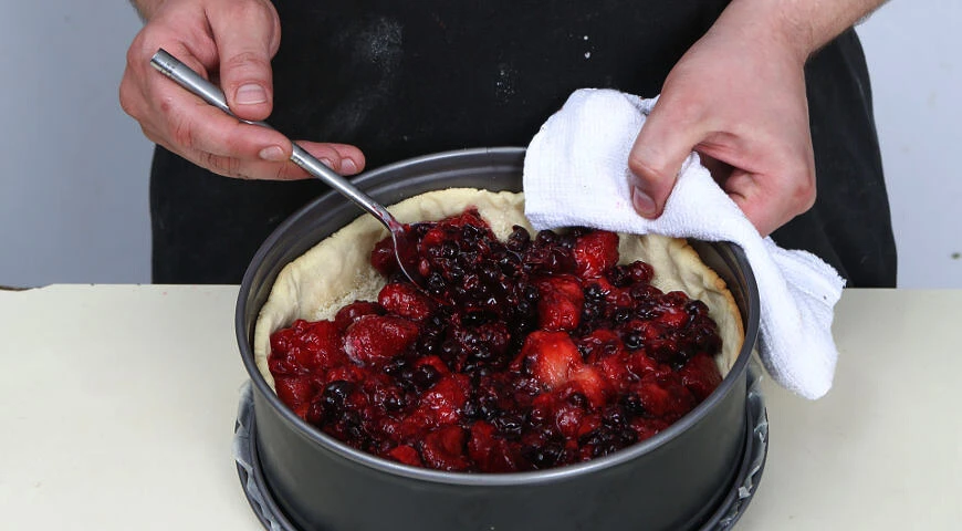 Open pie with berries