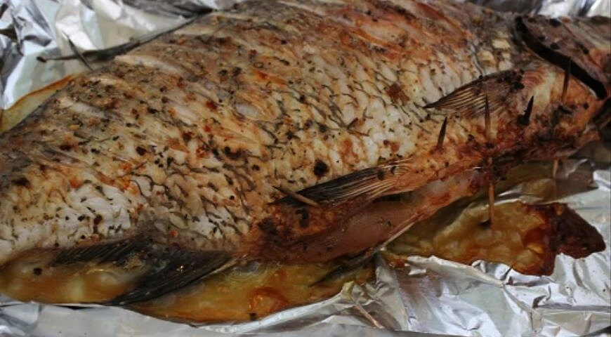 Bream stuffed with couscous