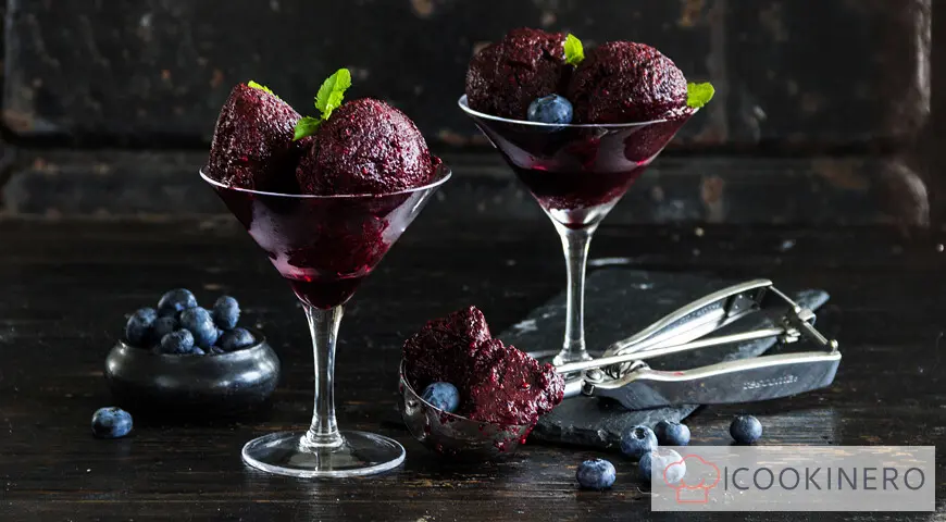 Sorbete de arándanos