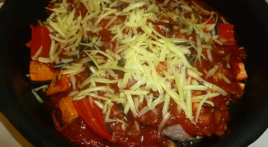 Pastel de carne con espaguetis