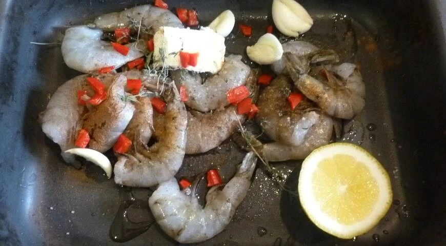 Crevettes au four