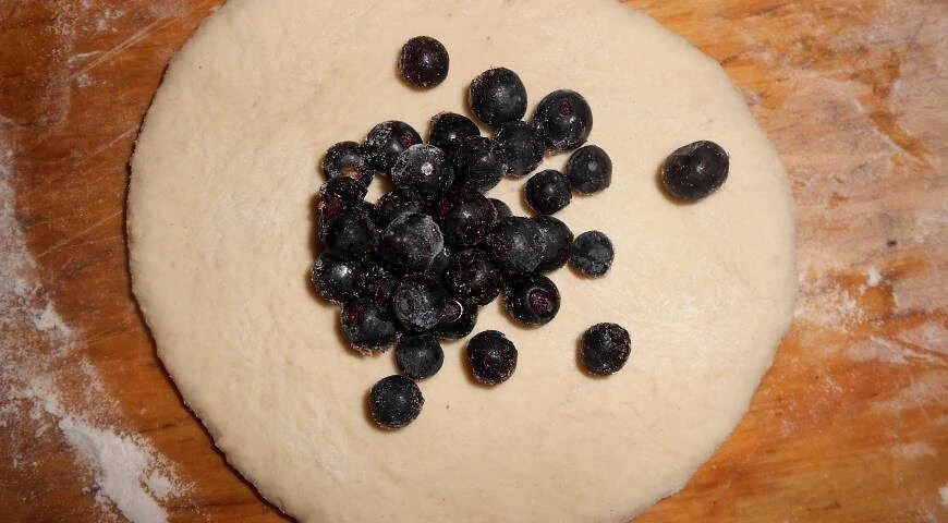 Vanilla poppy seed buns with cottage cheese and blueberries
