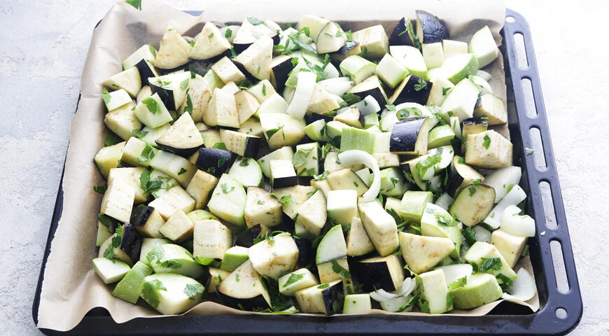 Guiso de verduras con berenjena y calabacín