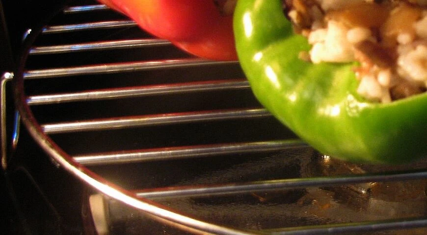 Stuffed bell pepper baked in the oven
