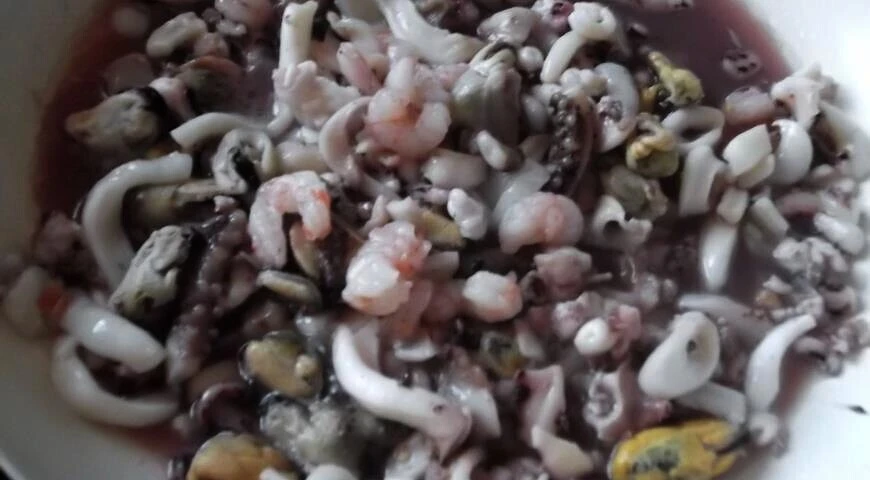 Reis mit Meeresfrüchten