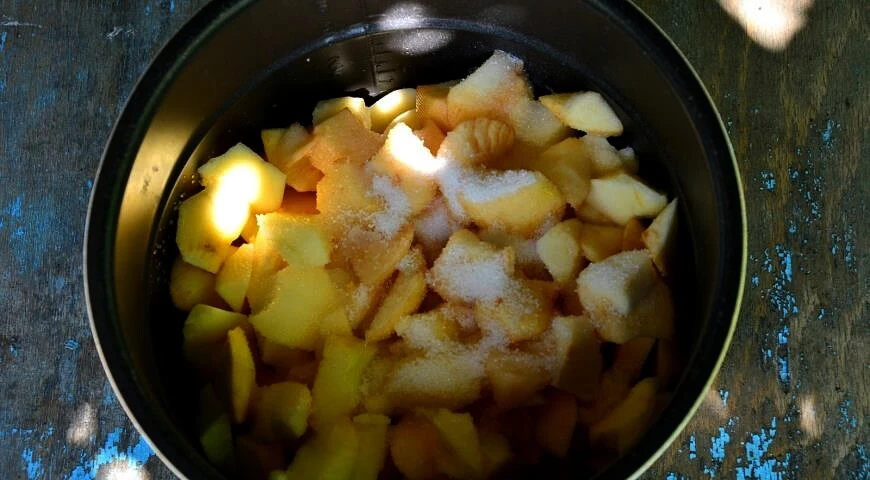 Delicata salsa di mele da un multicooker