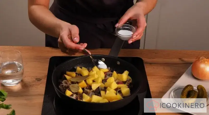 Beef roast in a frying pan