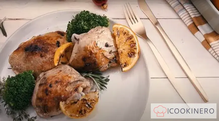 Chicken baked with citrus and herbs