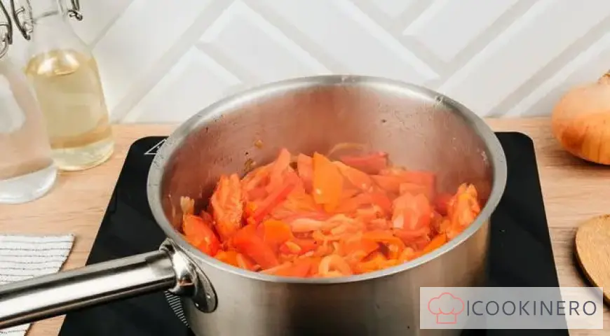 Tomato lecho for the winter with carrots and peppers