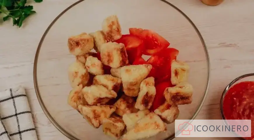 Warmer Salat mit knusprigen Auberginen