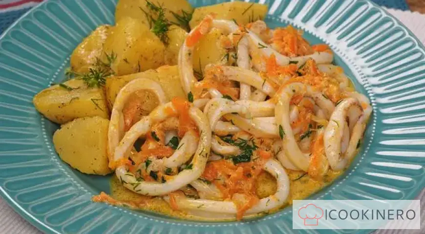 Calamars aux carottes et à la crème sure