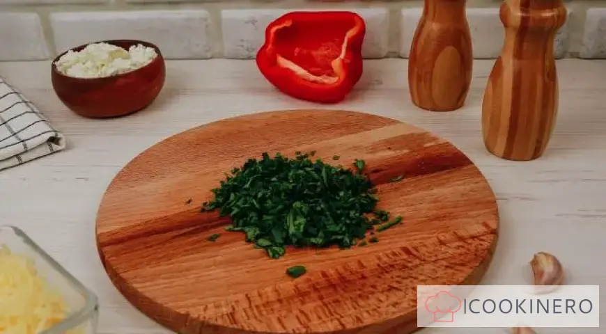 Baked peppers with cottage cheese and herbs
