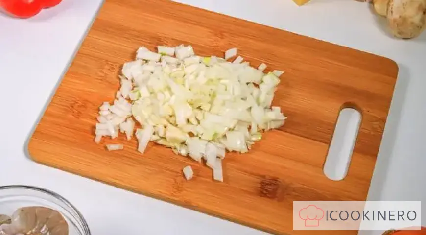 Juliana con gambas y champiñones