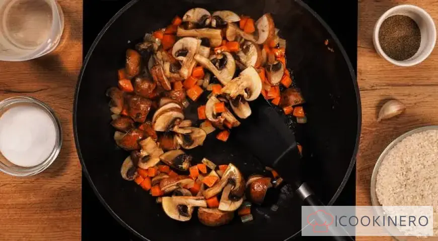 Pilaf with champignons