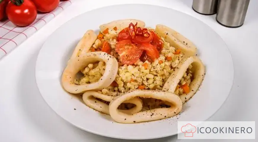 Bulgur with squid