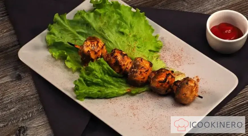 Marinated champignons for shashlik