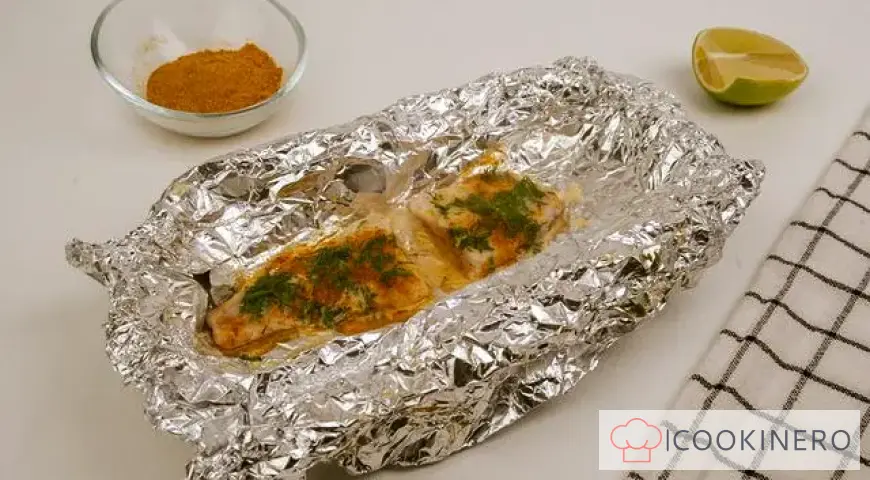 Baked hake with lime