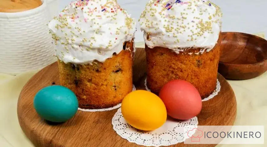 Easter cake dough in the oven