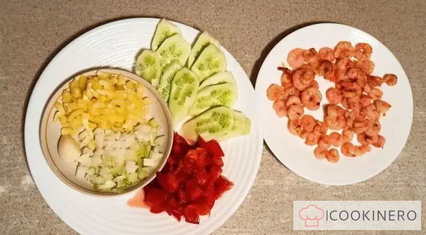 Gazpacho aromático con gambas