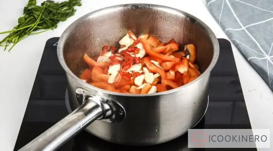 Hot pepper adjika with cooking