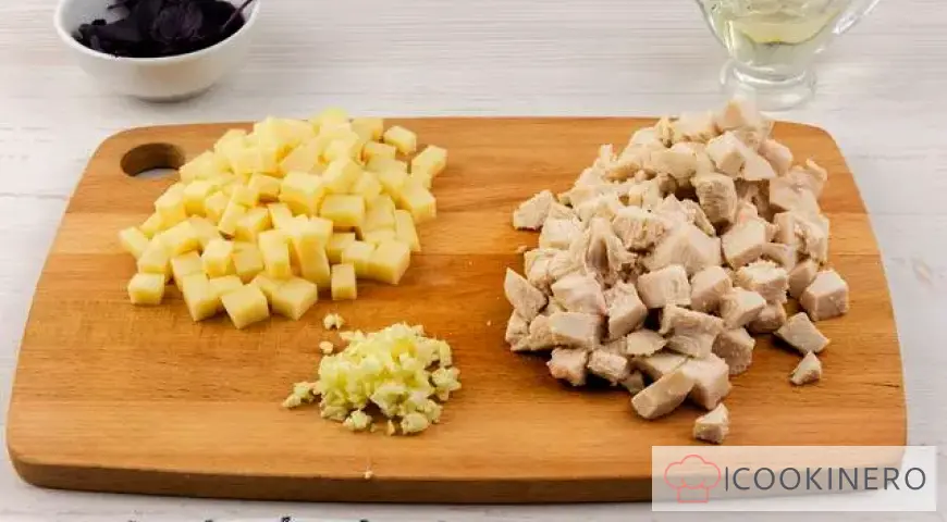Salad with chicken breast and Chinese cabbage
