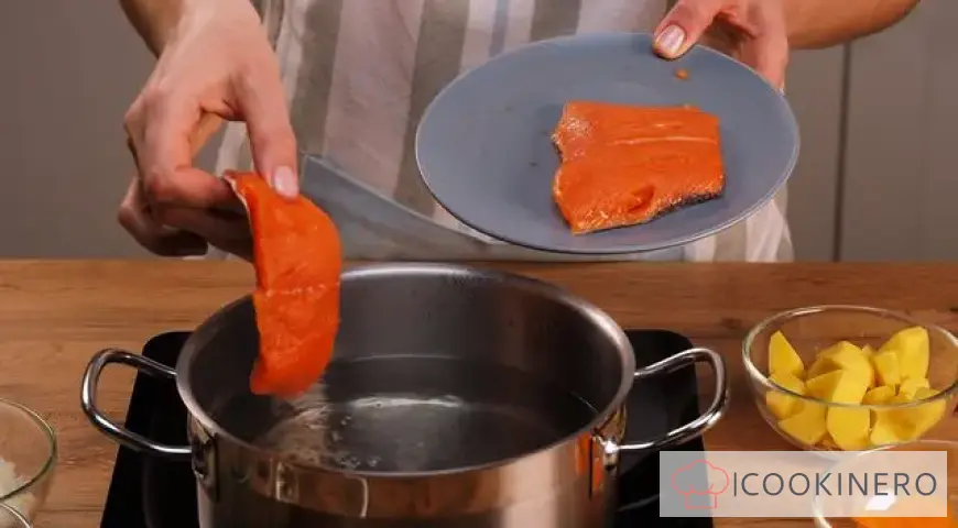 Salmon fish soup