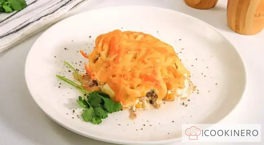 French meat with corn