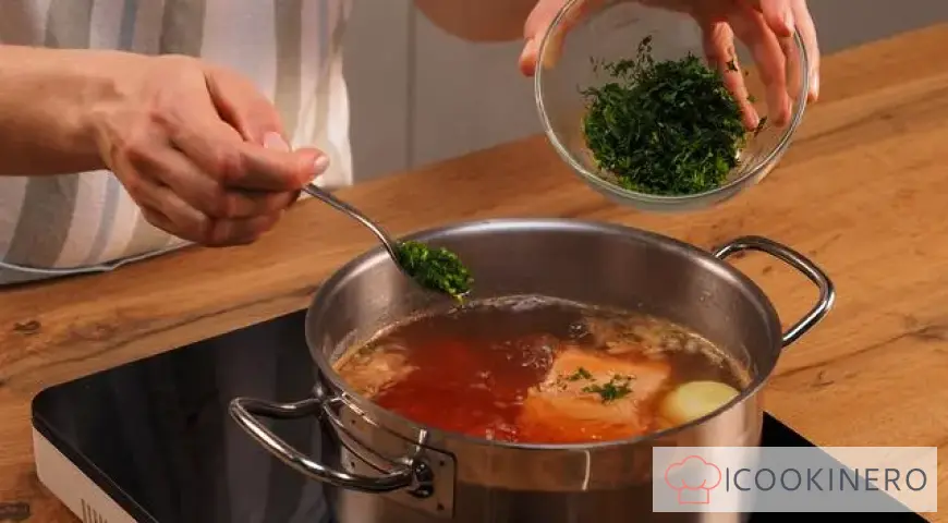 Salmon fish soup