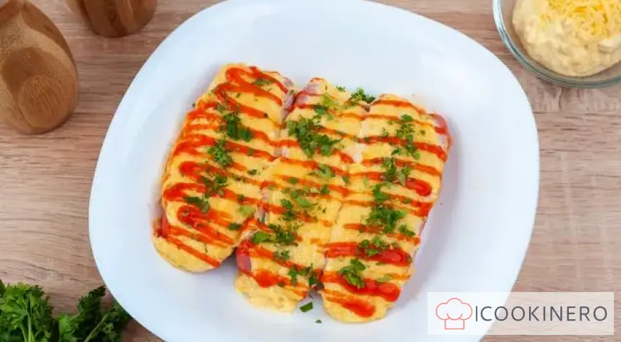 Sausages with cheese in the oven