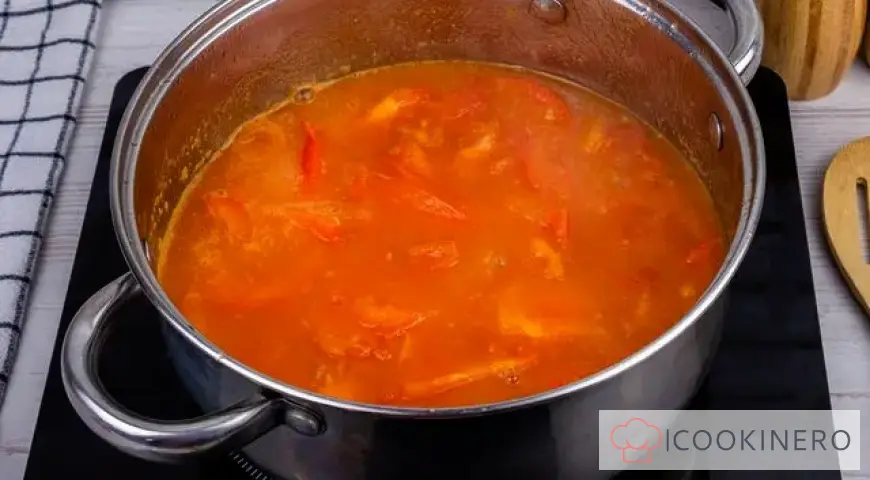 Tomato puree soup with feta cheese