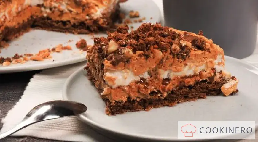 Snickers-Kuchen mit Baiser