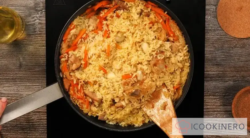 Pilaf de porc à la poêle
