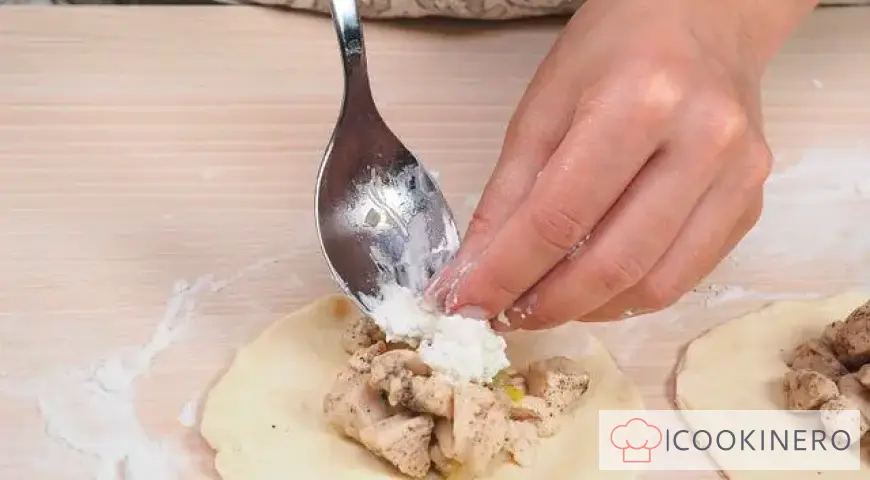 Samsa with chicken and cheese