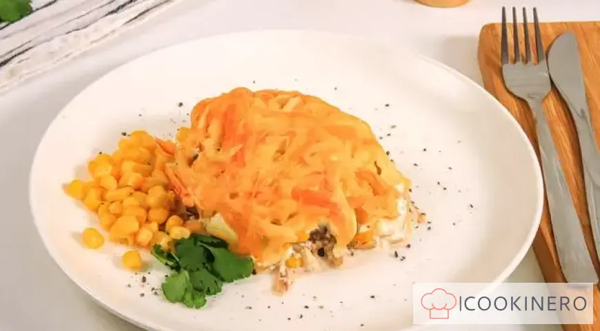 French meat with corn