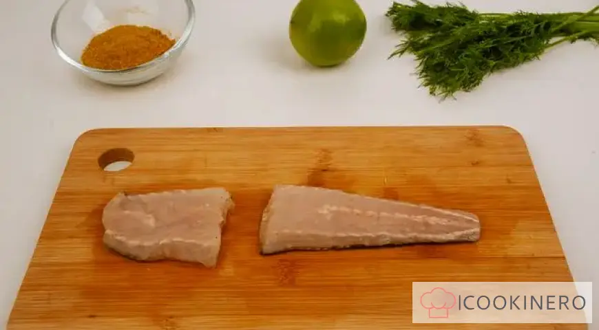Baked hake with lime
