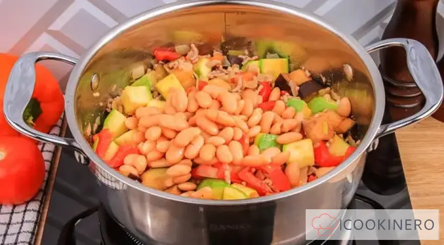 Vegetable stew with minced meat