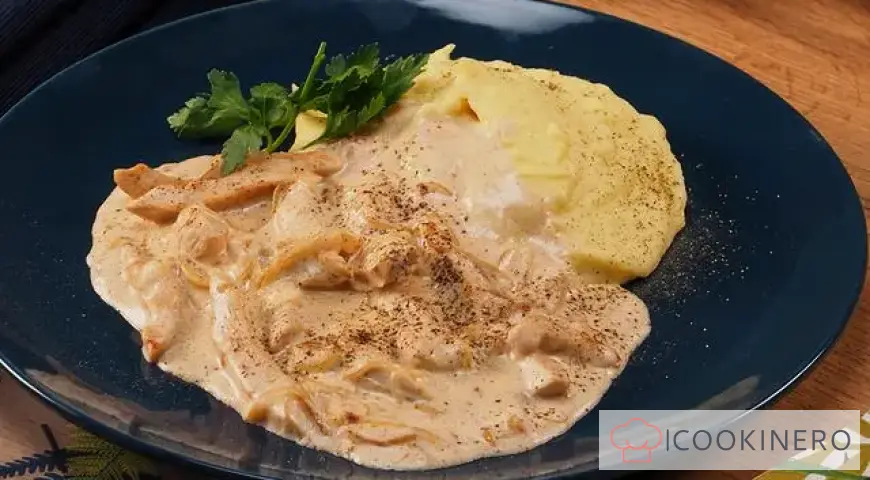 Stroganoff de ternera con pechuga de pollo