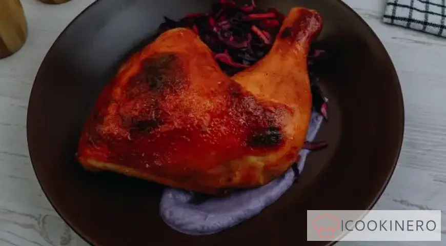 Jambon grillé avec salade de chou
