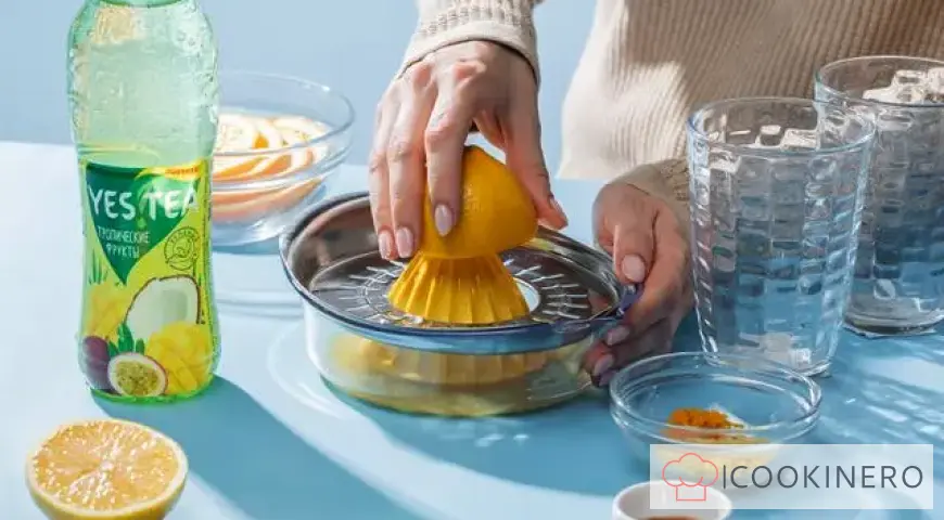 Tea punch with lemon and orange