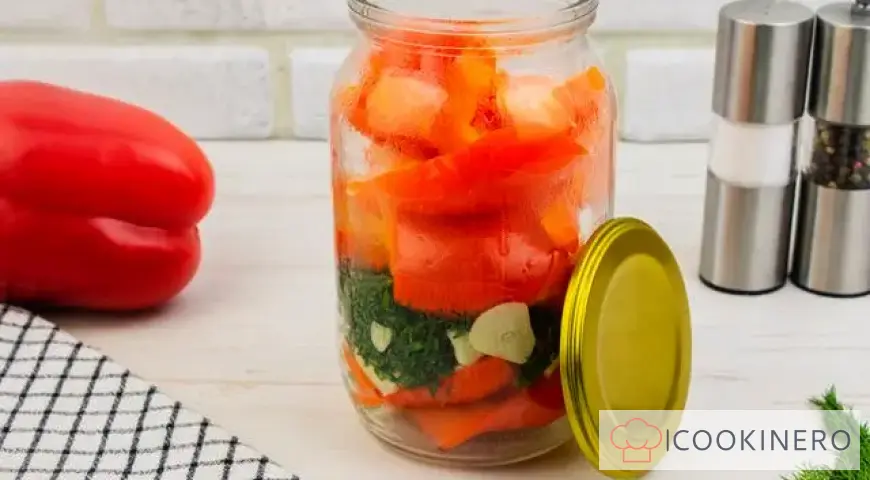 Pickled bell peppers with garlic for the winter