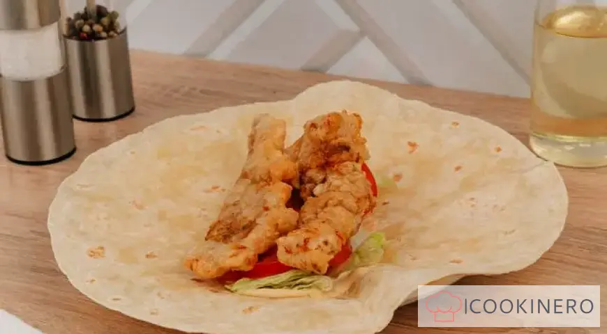 Tortilla with chicken strips