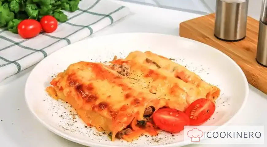 Cannelloni con carne macinata e funghi