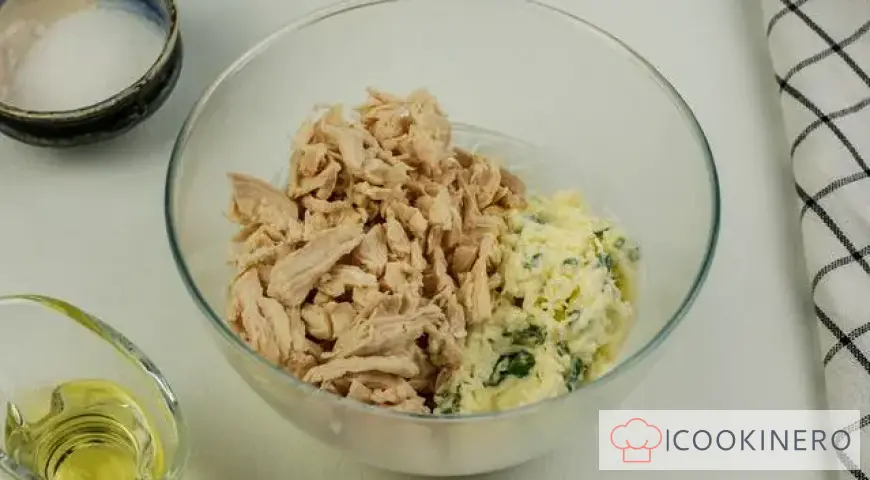 Lavash-Vorspeise mit Hühnchen und Schmelzkäse