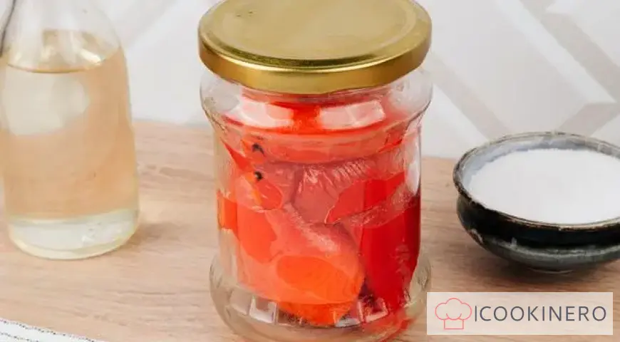 Baked peppers for the winter in jars