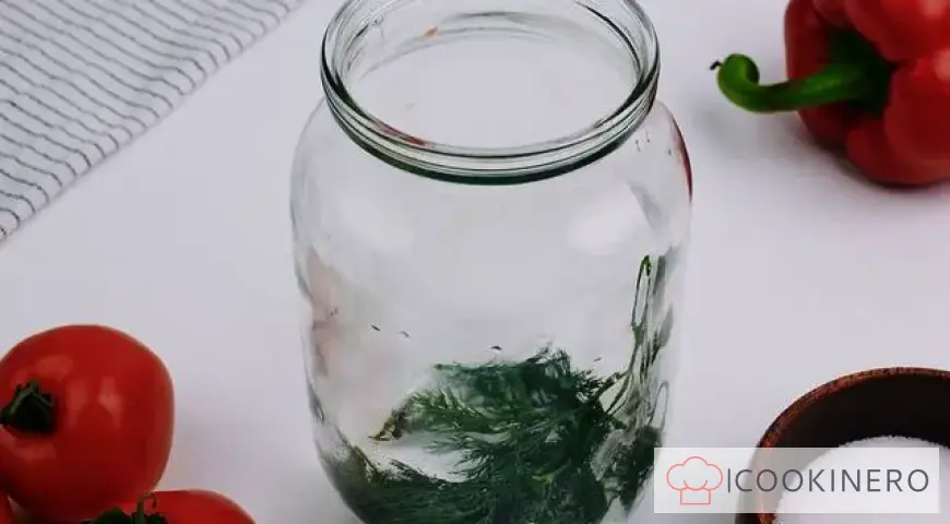 Pickled tomatoes with cabbage for the winter