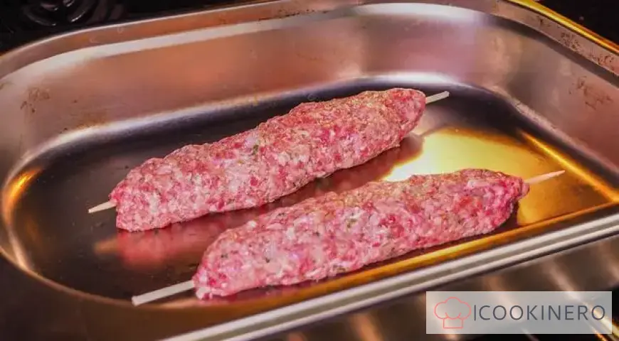 Beef lula kebab in the oven