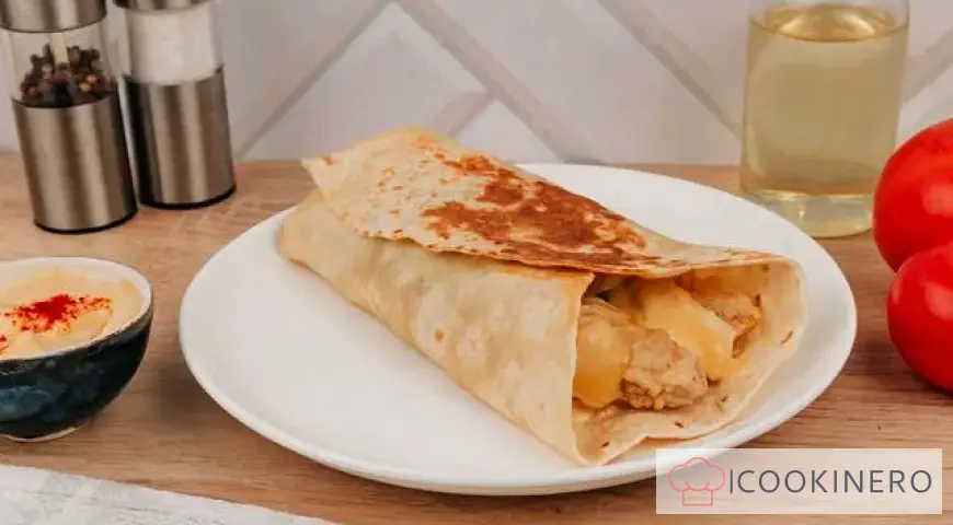 Tortilla with chicken strips